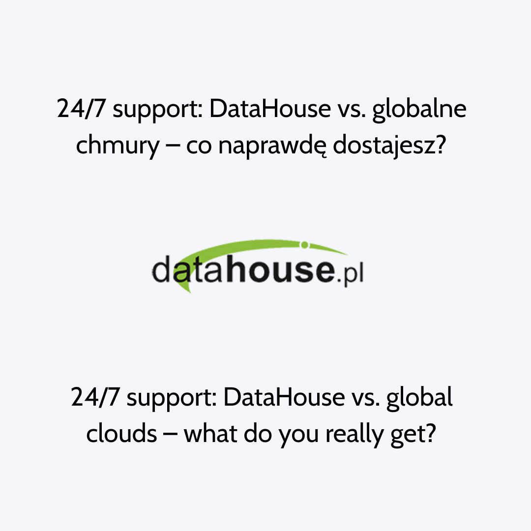 24/7 support: DataHouse vs. global clouds